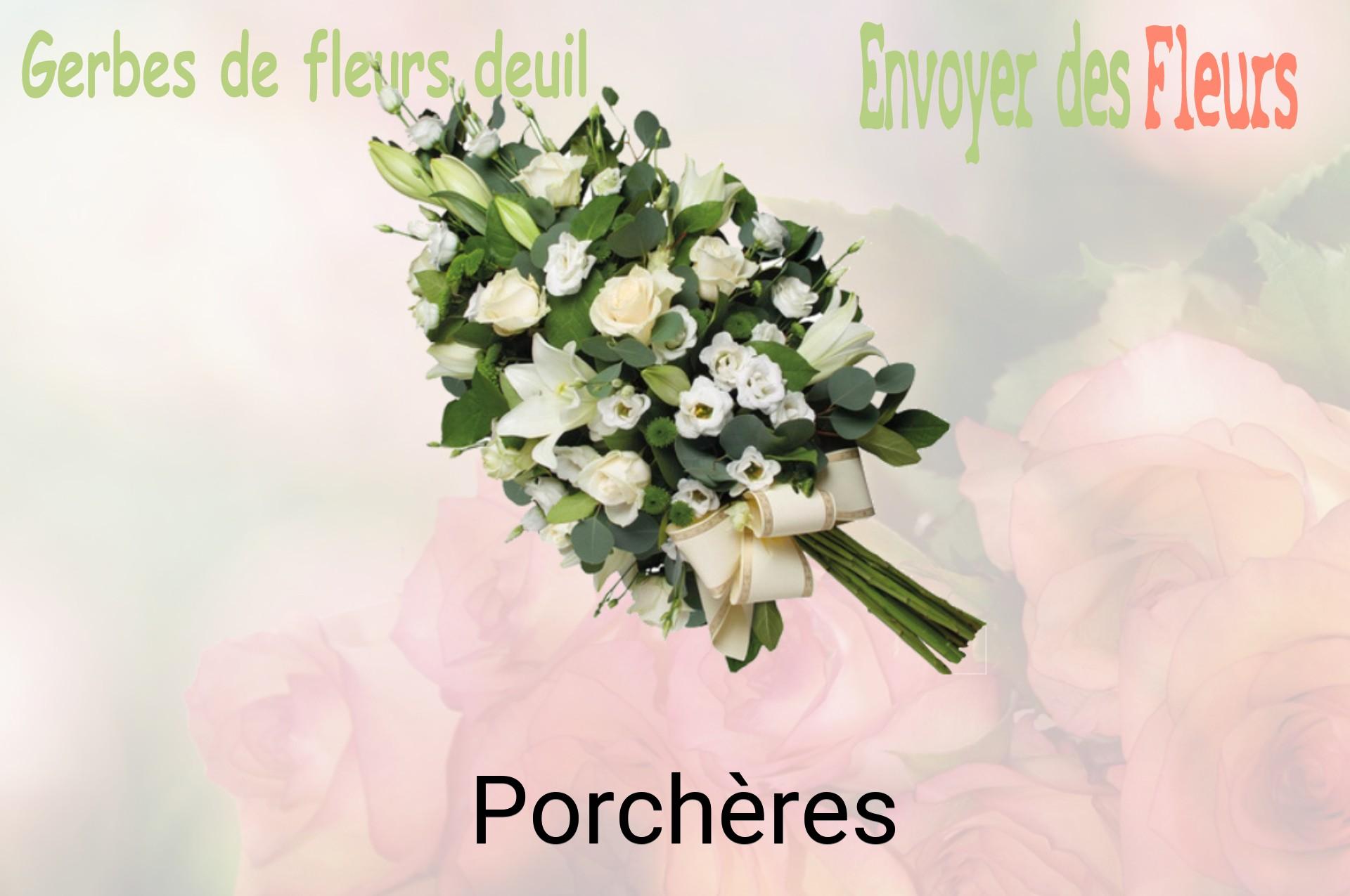 Gerbe de fleurs de deuil livrée à Porchères